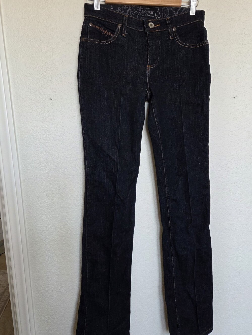 Wrangler Q Baby Women’s Dark Indigo Flare Jeans 1/2 X 36
